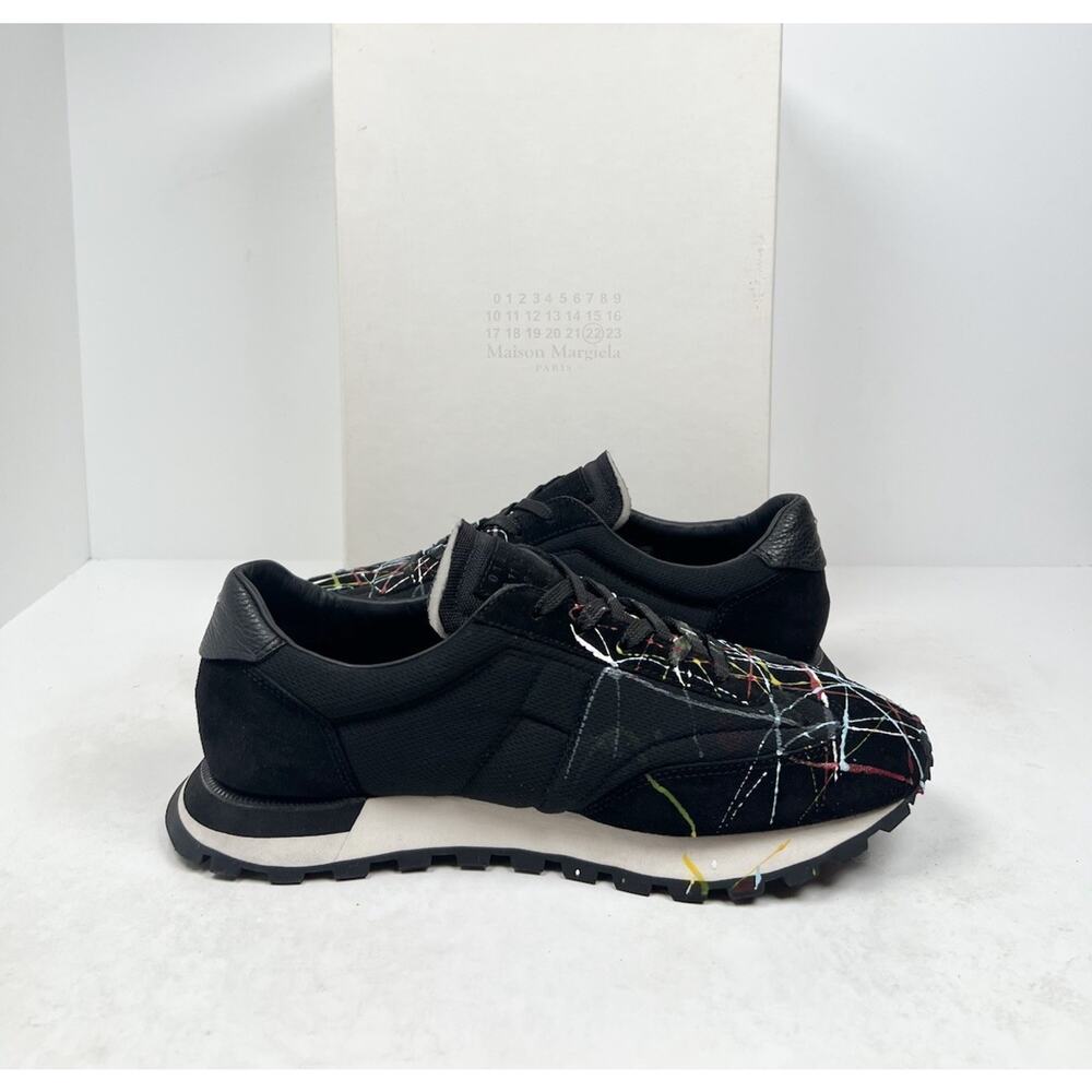 Size 41EU/8US - Maison Margiela Runner Black Paint Splatter Low Top Sneakers🎨 - Picture 5 of 10